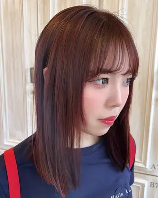 ミディアム カラー 杉本 奈々美のヘアスタイル