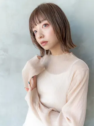 ミディアム 🫧艶感カラー/ あいり🤍のヘアスタイル