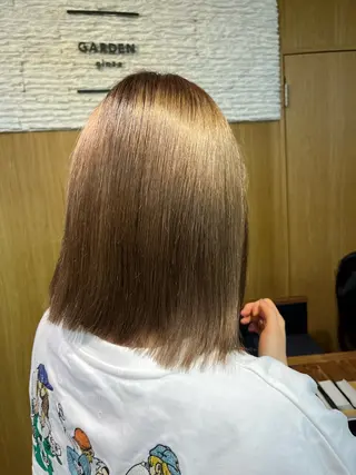ミディアム ひなこ♡縮毛矯正/ 艶カラー🤍透明感のヘアスタイル
