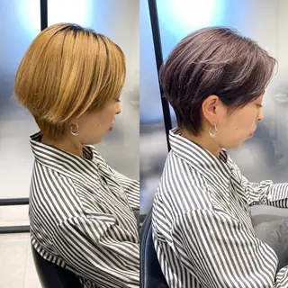 ショート カラー パーマ ヘアアレンジ 絹髪質感TR💫 レイヤーカット/熊澤のヘアスタイル