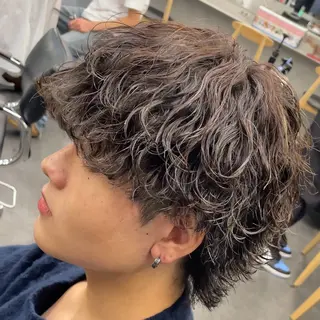 ミディアム パーマ ヘアアレンジ メンズ fifth 石川 凪のヘアスタイル