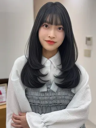 セミロング 韓国レイヤー/トレン ドボブ/あすか🐯のヘアスタイル