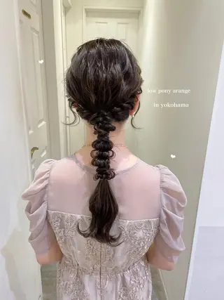 セミロング ヘアアレンジ シールエクステ横浜 🐏☁️miminaのヘアスタイル