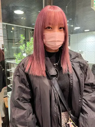 セミロング カラー 💖デザインカラー/ タダ ハナカ💖のヘアスタイル