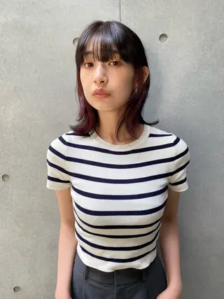 ミディアム カラー ワンカールで盛れる レイヤー🎀Macoのヘアスタイル
