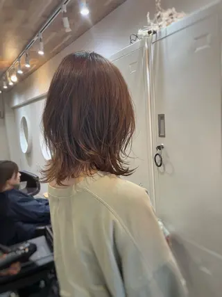 ミディアム カラー 下石怜子/レイヤー/ 透明感カラーのヘアスタイル
