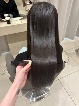 ロング パーマ 似合わせカットカラー りおなのヘアスタイル