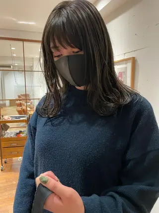 セミロング カラー ヘアアレンジ 小顔レイヤー×コンパ クトボブ/林隆平のヘアスタイル