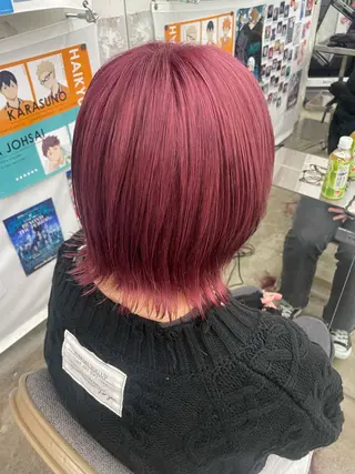 セミロング カラー インナーカラー 推し ブリーチ  髪質改善のヘアスタイル