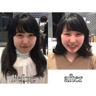 ミディアム 中村 美穂のヘアスタイル