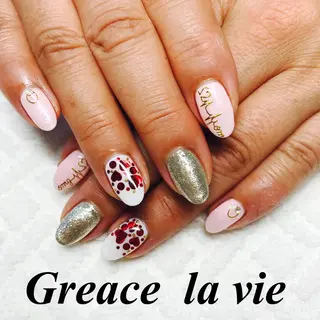 ミディアム カラー パーマ ヘアアレンジ キッズ ネイル マツエク・マツパ Greace  la vieのネイルデザイン