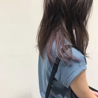 セミロング カラー wカラー 指名No1かけるのヘアスタイル