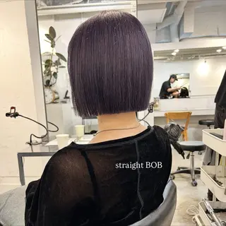 ショート カラー 切りっぱなしBOB 職人💜Anzuのヘアスタイル