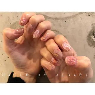 ショート カラー ネイル マツエク・マツパ illum hicariのネイルデザイン