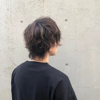 ショート カラー パーマ メンズ ニュアンスパーマ/ レイヤー/茶屋町のヘアスタイル