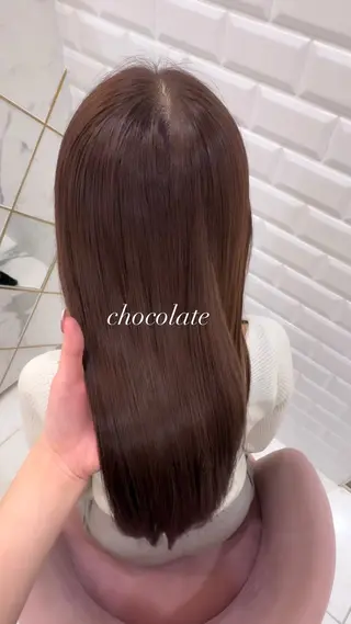カラー ゆうひ🎀艶カラー/ ヘアメ/チョコカラーのヘアスタイル
