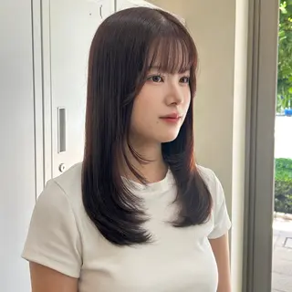 ロング MIDORI🎀 透明感/ベージュのヘアスタイル