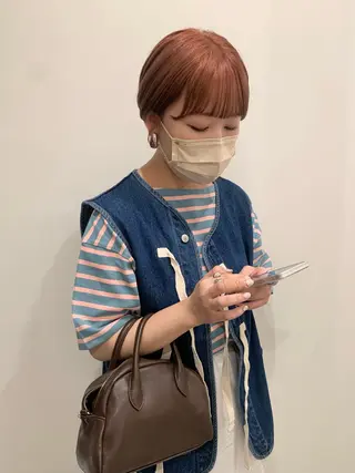 ショート カラー 落合希 Olivebeigeのヘアスタイル