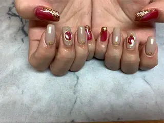 ネイル ネイルリボン 受付スタッフのネイルデザイン