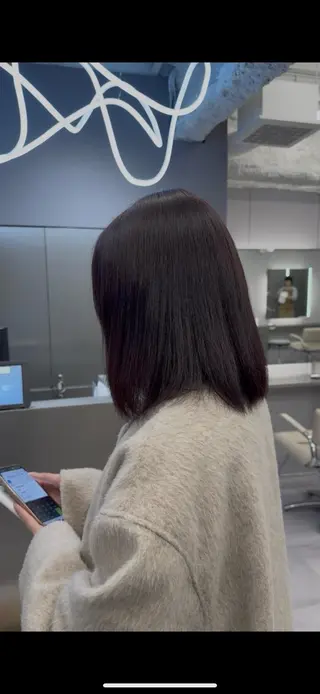 ミディアム カラー ほの カラー特化/ ブリーチ/ボブのヘアスタイル