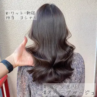 ロング カラー パーマ ヘアアレンジ メンズ キッズ ネイル マツエク・マツパ 新宿駅近♡友達とOK 🦋W -ワット -のヘアスタイル