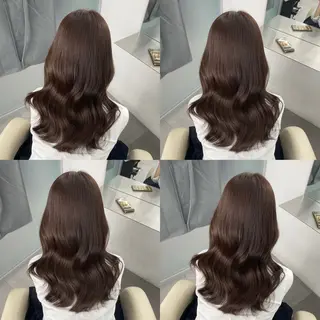 セミロング カラー 江坂トレンド韓国風 髪質改善shinoのヘアスタイル