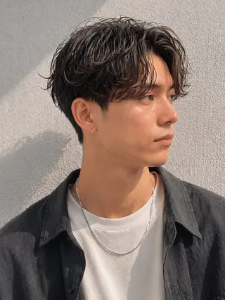 ショート パーマ ショート　ボブ メンズ　パーマのヘアスタイル