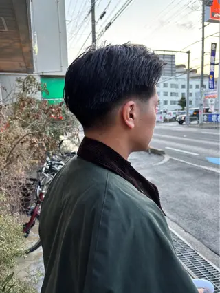 ショート メンズ パーマ/透明感カラー 小松のヘアスタイル