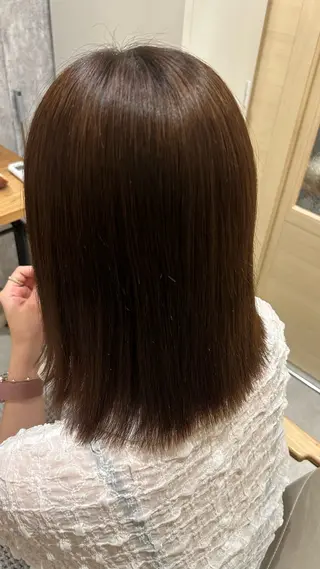 セミロング カラー 似合わせ 顔周りYUUGAのヘアスタイル