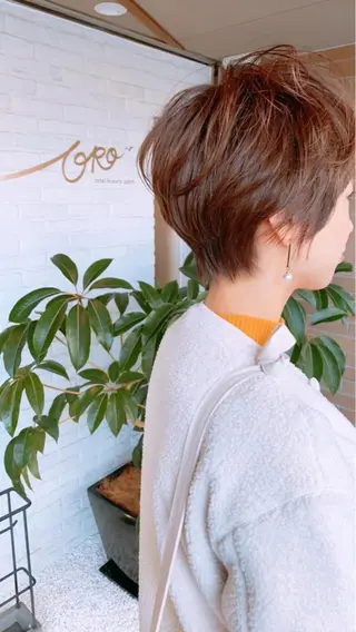 ショート カラー パーマ ヘアアレンジ 新店舗ORO塚口店 駅から徒歩4分🚶のヘアスタイル