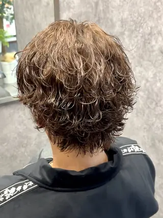 ミディアム カラー パーマ メンズ シュンヤ🔥メンズ パーマ特化🔥新小岩のヘアスタイル