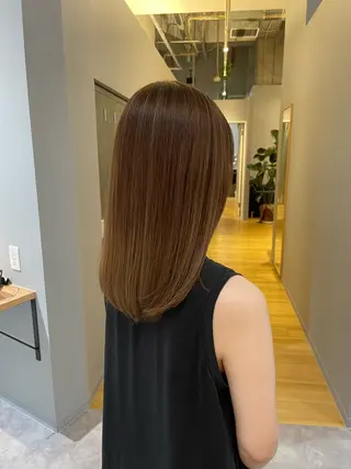 セミロング カラー 中尾 碧斗のヘアスタイル