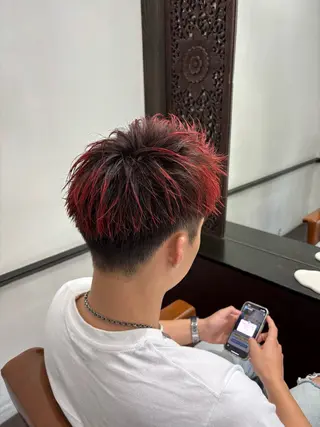 ショート カラー メンズ 本間友也/透明感 /ハイトーンのヘアスタイル