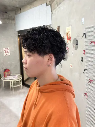 ショート パーマ メンズ door white hideのヘアスタイル
