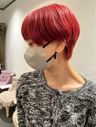 ショート 赤み消しカラー 🩵かりんのヘアスタイル