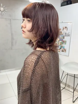 ミディアム カラー ウルフ🤍渋谷 🤍Mizukiのヘアスタイル