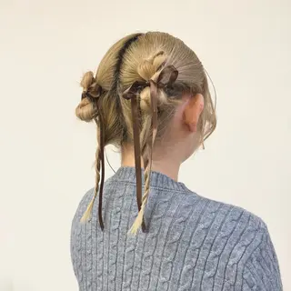 ミディアム カラー ヘアアレンジ 💖ダブルカラー/ ヘアセット/晴香💖のヘアスタイル