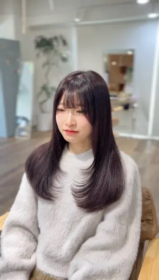 ロング カラー honoka/レイヤ ー/艶感カラー/韓国のヘアスタイル