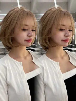 ミディアム カラー ハイトーンボブ Mizuki.のヘアスタイル