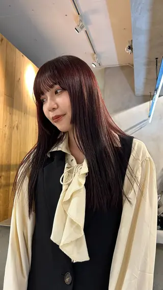 セミロング カラー じゅわっと暖色カラー 🍊Moemiのヘアスタイル