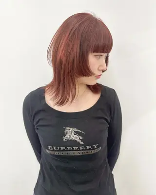 ミディアム カラー 顔まわりカット/艶髪 カラー✨けいとのヘアスタイル