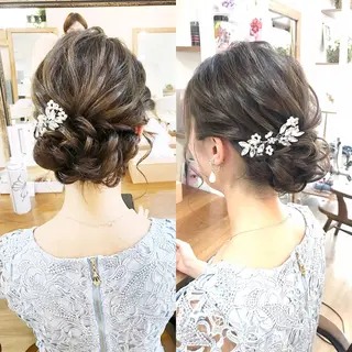 セミロング ヘアアレンジ 早朝✨ヘアセット 着付け/清水玲歌のヘアスタイル