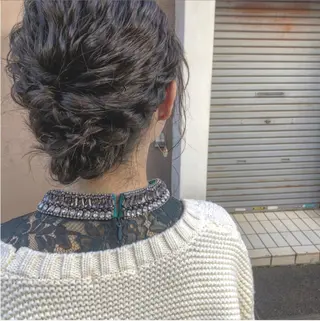ミディアム ヘアアレンジ カットカラーモデル BASSA上石神井店のヘアスタイル