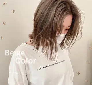 ミディアム カラー 市川 千夏のヘアスタイル