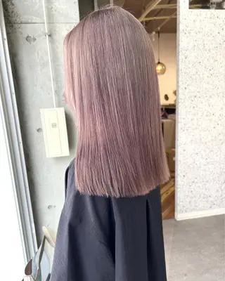 セミロング カラー lani ブリーチ /ダブルカラーのヘアスタイル