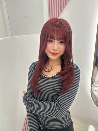 カラー ブリーチなし/暖色/ 艶髪/ユリヤのヘアスタイル