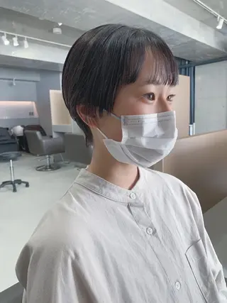 ショート カラー ボブパーマコテ巻き風 パーマNo1深江秀平のヘアスタイル