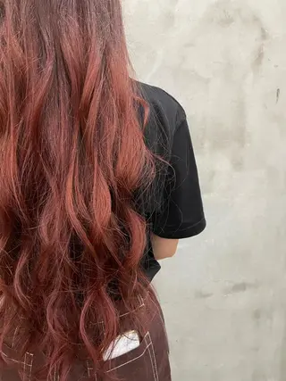 ロング カラー ヘアアレンジ 【ピンク/韓国ヘア/ ヘアセット】亜海のヘアスタイル