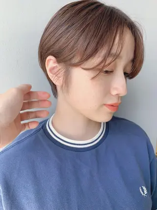ショート カラー ボブパーマコテ巻き風 パーマNo1深江秀平のヘアスタイル