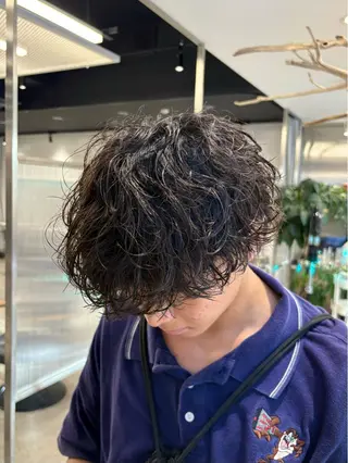 ショート パーマ メンズ シャドウパーマ/ ルーズパーマ/メンズのヘアスタイル